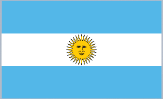 Argentina flag sticker with light blue-white stripes and central sun emblem