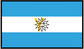 Argentine flag sticker with blue-white-blue stripes and central sun emblem