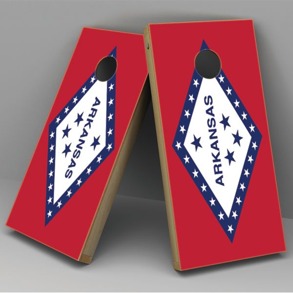 Arkansas Flag Cornhole Board Vinyl Decal Wrap