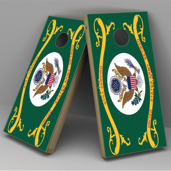 Army Retired Cornhole Board Vinyl Decal Wrap