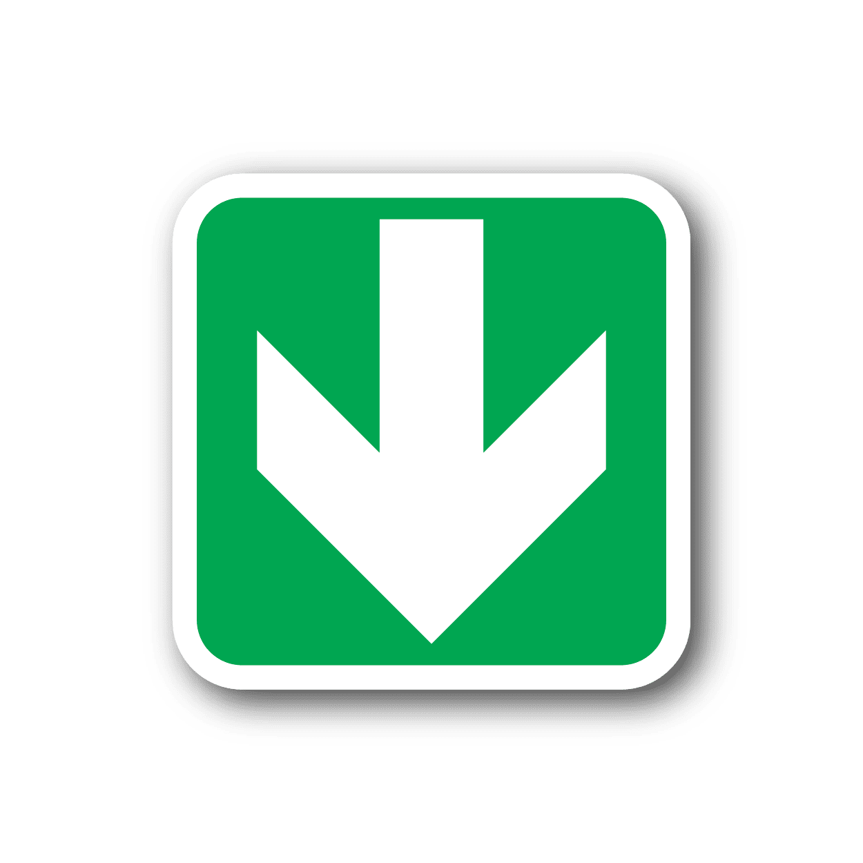 Image of Arrow Down Square Sticker