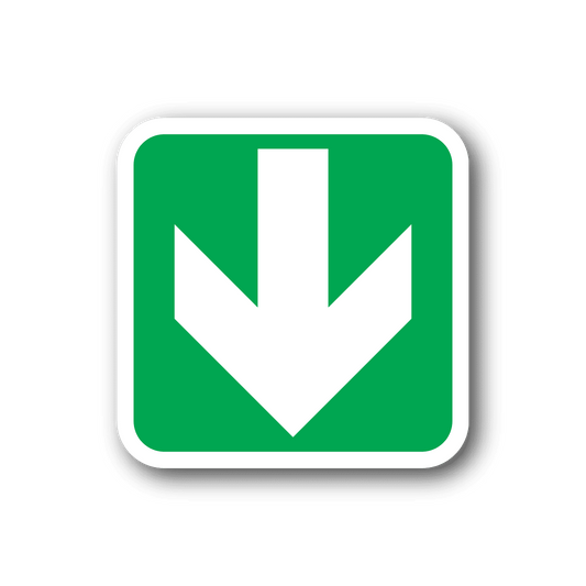 Image of Arrow Down Square Sticker