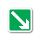 Green square arrow sticker with a white down-right directional arrow