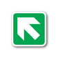 Green square sticker with white upward-right arrow