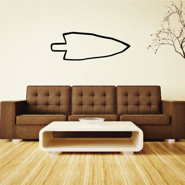 Black arrowhead outline wall decal