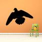 Black ascending pigeon wall decal with wings spread silhouette