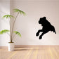 Rottweiler attack decal: black silhouette of a jumping dog