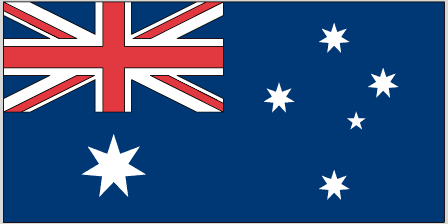 Australia flag sticker: blue rectangle with Union Jack corner and white star constellations