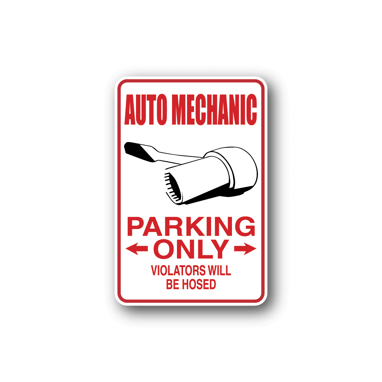 Image of Auto Mechanic Parking Only Sticker