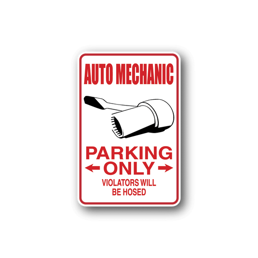 Image of Auto Mechanic Parking Only Sticker