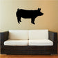 Standing black pig wall decal, silhouette with raised tail and snout.