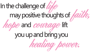 Faith-themed printed die-cut sticker with pink cursive message text