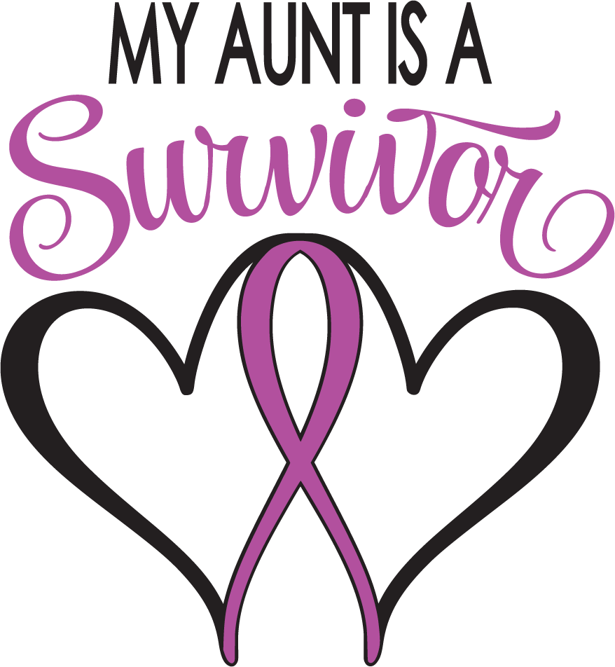 Survivor heart ribbon die-cut sticker with pink ribbon and heart outline