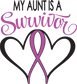 Survivor heart ribbon die-cut sticker with pink ribbon and heart outline