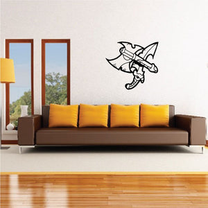 Axe and Sword wall decal, black crossed axe and sword graphic