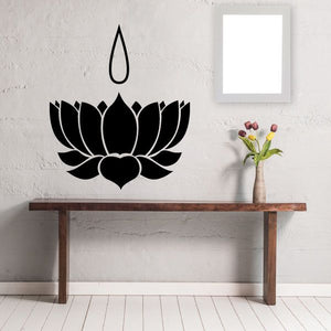 Black lotus carrying namam decal with droplet symbol and outline petals