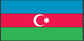 Azerbaijan flag sticker with blue, red, and green stripes and a white crescent and star