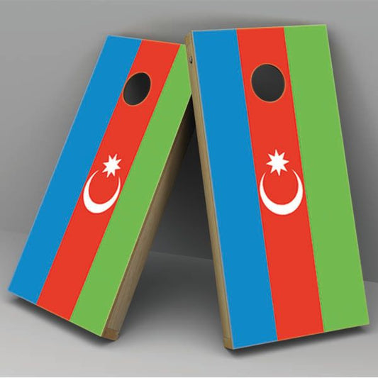 Azerbaijan Flag Cornhole Board Vinyl Decal Wrap