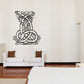 Abstract snake wall decal with black Celtic-style knot design