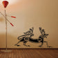 Aztec-style panther wall decal, black tribal artwork with ornamental details