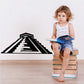 Aztec pyramid wall decal with black geometric stepped design