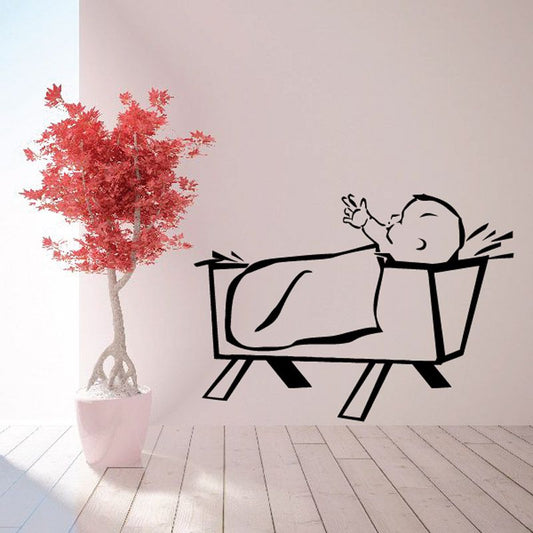 Image of Baby Jesus in Crib Decal