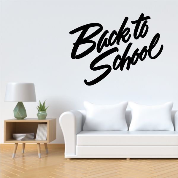 Back to School wall decal with black script lettering