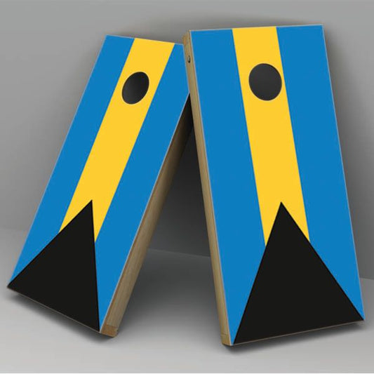 Bahamas Flag Cornhole Board Vinyl Decal Wrap