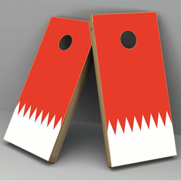 Bahrain Flag Cornhole Board Vinyl Decal Wrap