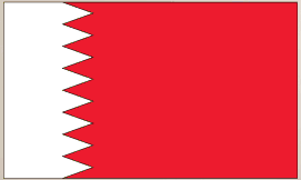 Bahrain flag sticker with red field and white serrated stripe on the left
