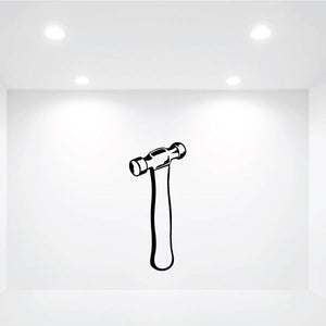 Ball peen hammer decal with black outlined hammer icon