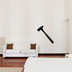 Black ball peen hammer silhouette wall decal