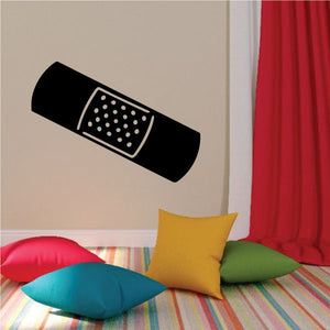 Band aid center holes decal, black bandage with white dotted pad icon