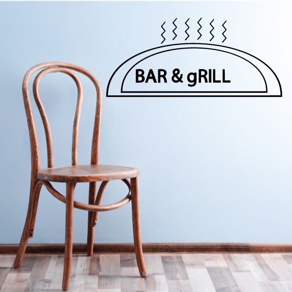 Image of Bar And Grill Wall Decal - Vinyl Decal - Car Decal - Business Sign - MC58