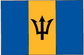 Barbados flag sticker, rectangular blue-and-yellow design with black trident