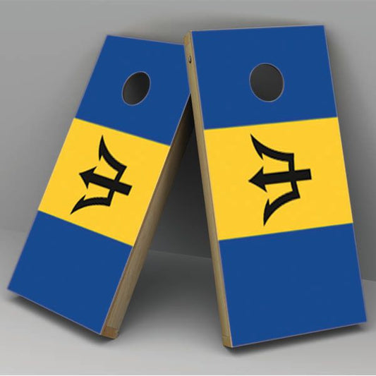 Barbados Flag Cornhole Board Vinyl Decal Wrap