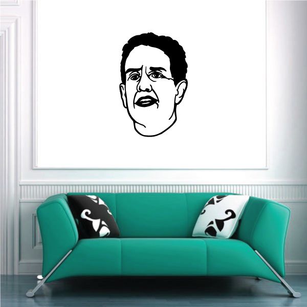 Wall decal with black line-art portrait of Barrack Obama
