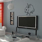 Small outline rabbit wall decal with long ears and curled tail design