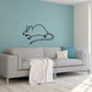 Mouse wall decal with simple line drawing and dark outline