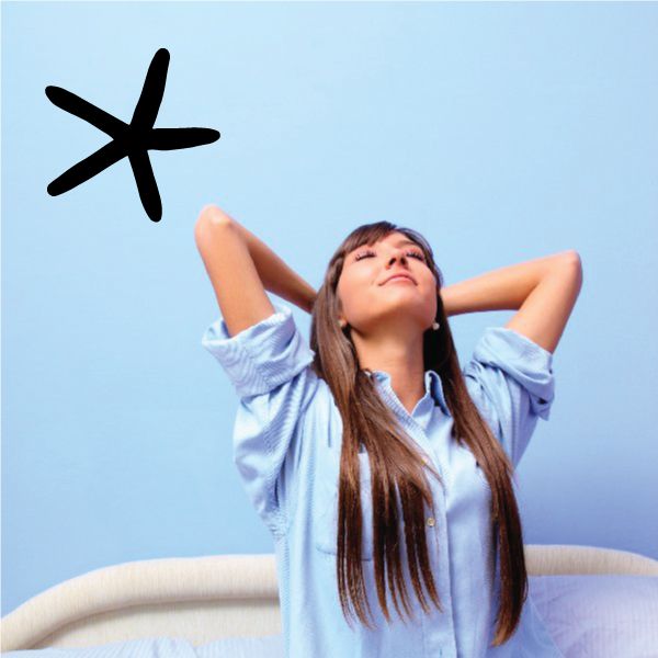 Starfish wall decal, black