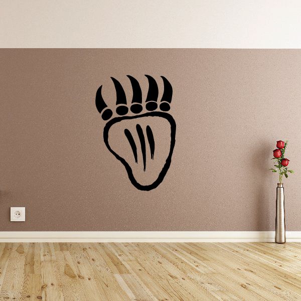 Bear claw native southwestern wall decal, black tribal paw print symbol