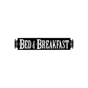 Bed & Breakfast vinyl decal sticker with ornate banner text