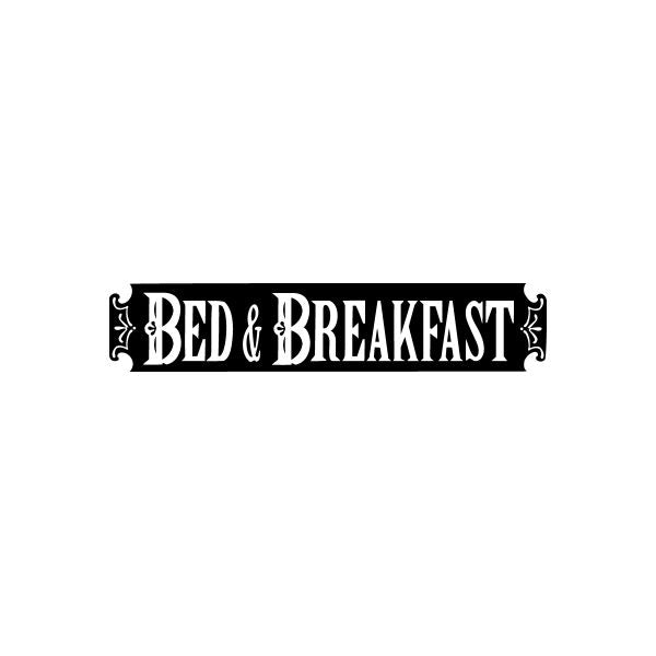 Bed & Breakfast vinyl decal sticker with ornate banner text