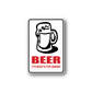 Beer mug sticker with red 'BEER' and 'It's what's for dinner' text