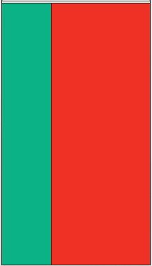Rectangular Belarus flag sticker with green left stripe and red right field
