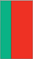 Rectangular Belarus flag sticker with green left stripe and red right field