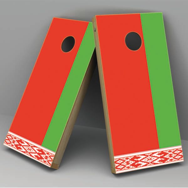 Belarus Flag Cornhole Board Vinyl Decal Wrap