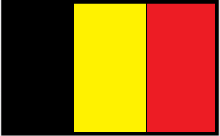 Belgium flag sticker with vertical black, yellow, and red stripes