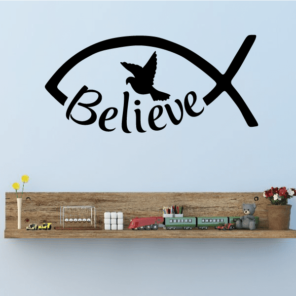 Image of Believe Jesus Fish Decal