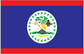 Belize flag sticker with circular coat of arms centered on blue-red flag